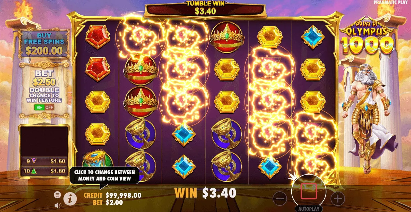 Slot Gates of Olympus avec symboles divins et multiplicateurs