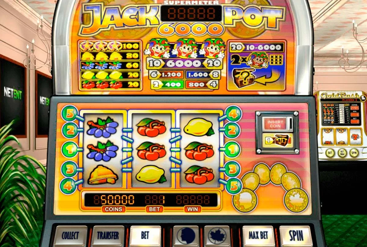 Jackpot 6000 slot rétro avec design traditionnel
